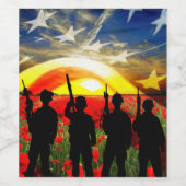 USA zu Ehren Weinetikett (Einzelnes Label)