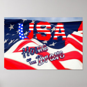 USA Zuhause der Brave Flag Poster