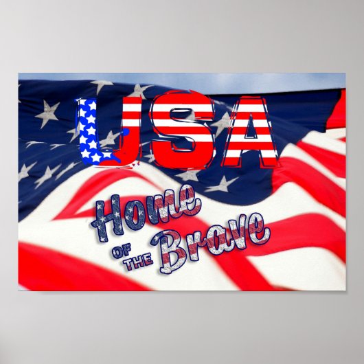 USA Zuhause der Brave Flag Poster (Vorne)