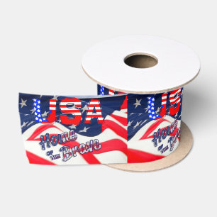 USA Zuhause der Brave Flag Satinband