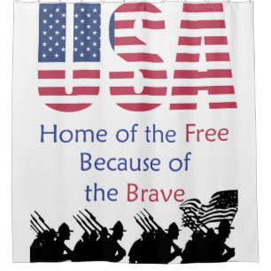 USA - Zuhause des Freien wegen der Brave Duschvorhang