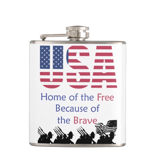 USA - Zuhause des Freien wegen der Brave Flachmann (Vorderseite)