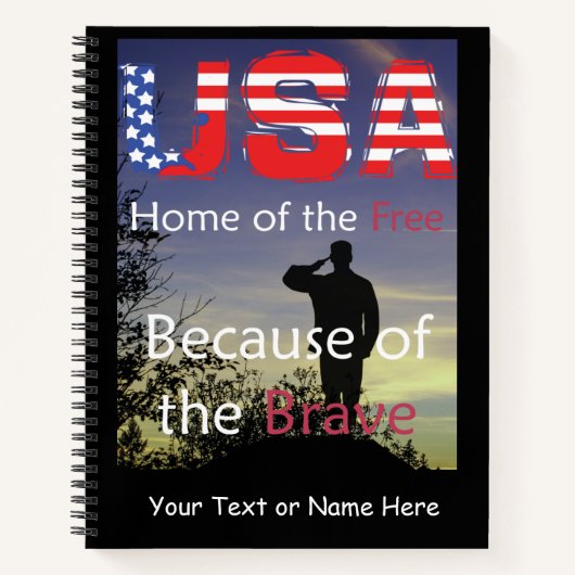 USA - Zuhause des Freien wegen der Brave Notizblock (Vorderseite)