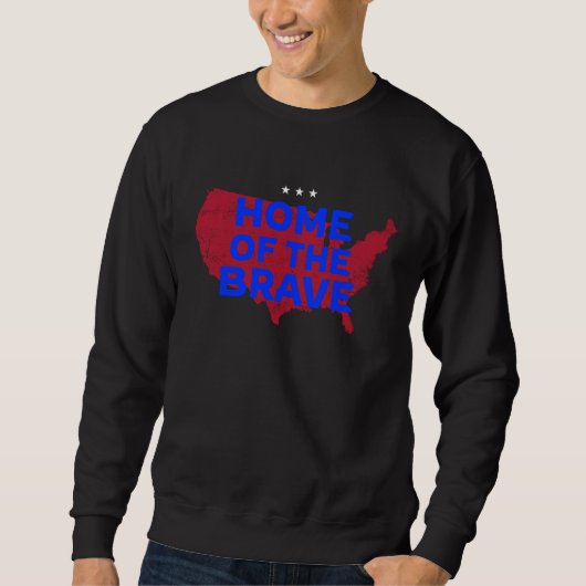 USA Zuhause of the Brave. Patriotic Sweatshirt (Vorderseite)
