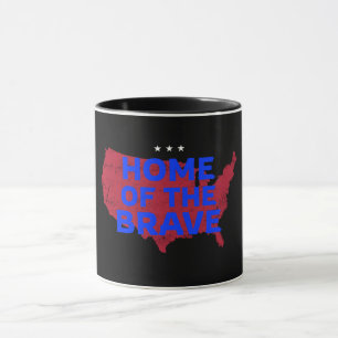 USA Zuhause of the Brave. Patriotische Tasse