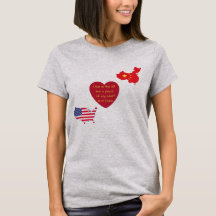 USA zum China-Herz-T - Shirt
