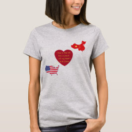 USA zum China-Herz-T - Shirt