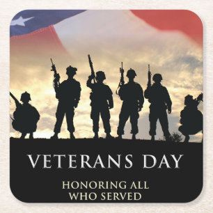 USA zum Veteranentag Rechteckiger Pappuntersetzer