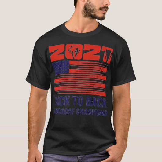 USA Zurück zu Back 2021 Concacaf Champions Premium T-Shirt (Vorderseite)