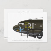 USAAF C-47 Skytrain nose art Postkarte (Vorne/Hinten)