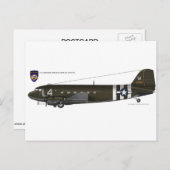 USAAF C-47 Skytrain Postkarte (Vorne/Hinten)