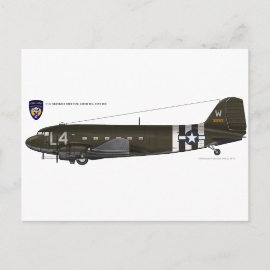 USAAF C-47 Skytrain Postkarte (Vorderseite)