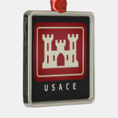 USACE-Logo und benutzerdefinierter Text Ornament Aus Metall (Rechts)