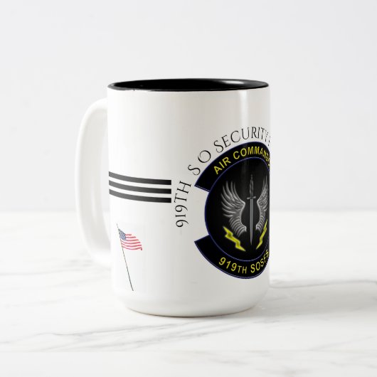 USAF - 919. S O Security Forces Sq Zweifarbige Tasse (Vorderseite Links)