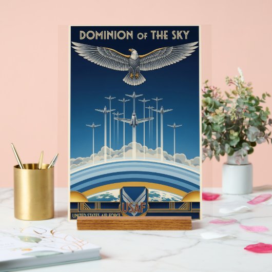 USAF Art Deco Acrylschild (Hochzeit)
