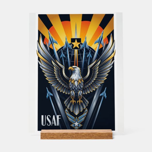 USAF Art Deco Acrylschild (Vorderseite)