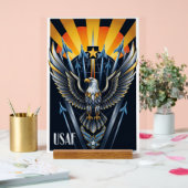 USAF Art Deco Acrylschild (Hochzeit)