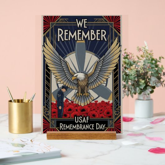 USAF Art Deco Acrylschild (Hochzeit)