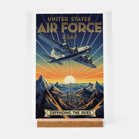 USAF Art Deco Acrylschild (Vorderseite)