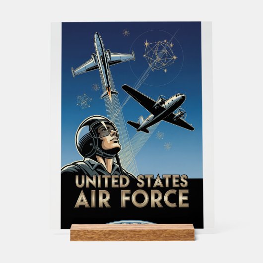 USAF Art Deco Acrylschild (Vorderseite)