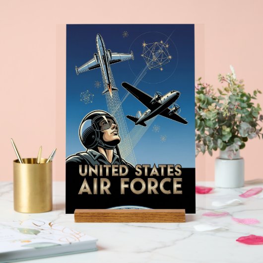USAF Art Deco Acrylschild (Hochzeit)