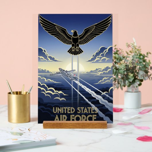 USAF Art Deco Acrylschild (Hochzeit)
