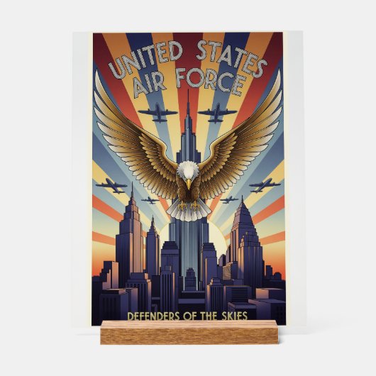 USAF Art Deco Acrylschild (Vorderseite)