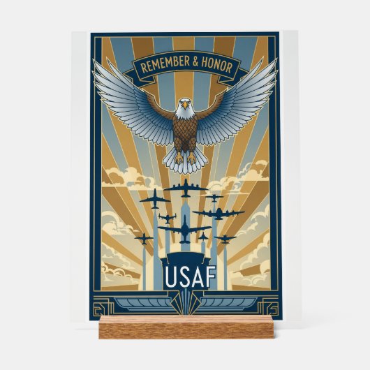 USAF Art Deco Acrylschild (Vorderseite)