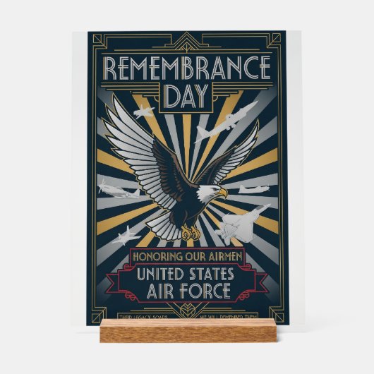 USAF Art Deco Acrylschild (Vorderseite)