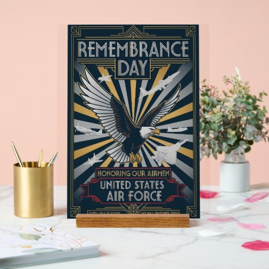 USAF Art Deco Acrylschild (Hochzeit)