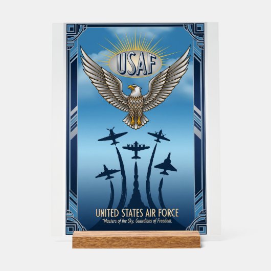 USAF Art Deco Acrylschild (Vorderseite)