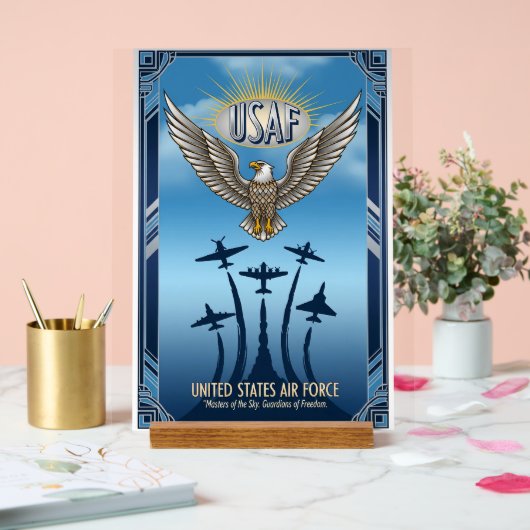 USAF Art Deco Acrylschild (Hochzeit)