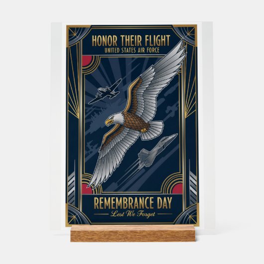 USAF Art Deco Acrylschild (Vorderseite)