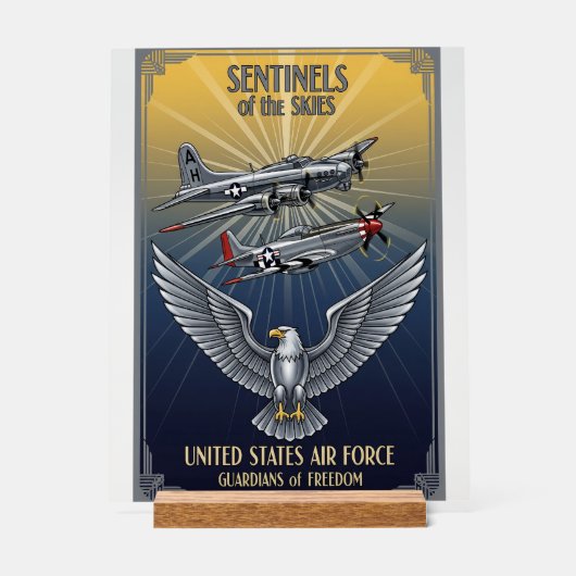 USAF Art Deco Acrylschild (Vorderseite)