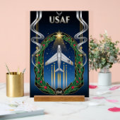USAF Art Deco Christmas Edition Acrylschild (Hochzeit)