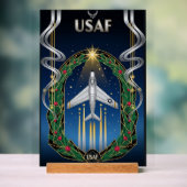 USAF Art Deco Christmas Edition Acrylschild (Neutral)