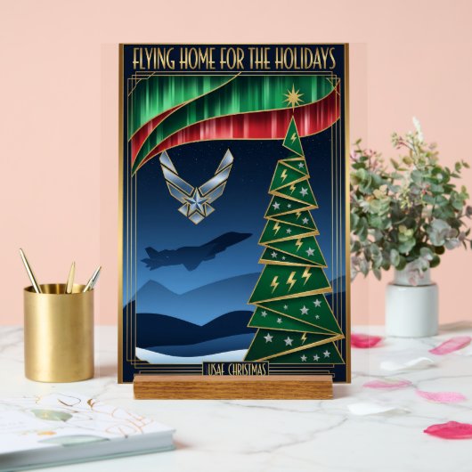 USAF Art Deco Christmas Edition Acrylschild (Hochzeit)