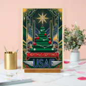 USAF Art Deco Christmas Edition Acrylschild (Hochzeit)