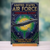USAF Art Deco Christmas Edition Acrylschild (Neutral)