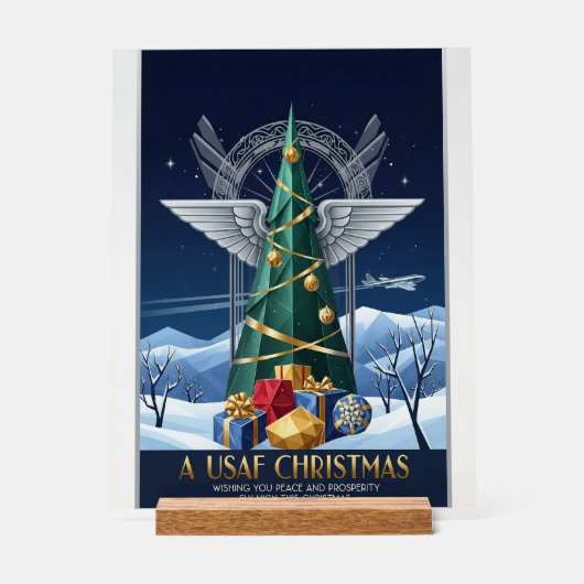 USAF Art Deco Christmas Edition Acrylschild (Vorderseite)