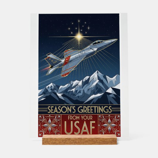 USAF Art Deco Christmas Edition Acrylschild (Vorderseite)