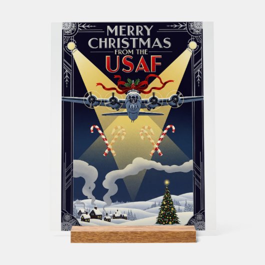 USAF Art Deco Christmas Edition Acrylschild (Vorderseite)