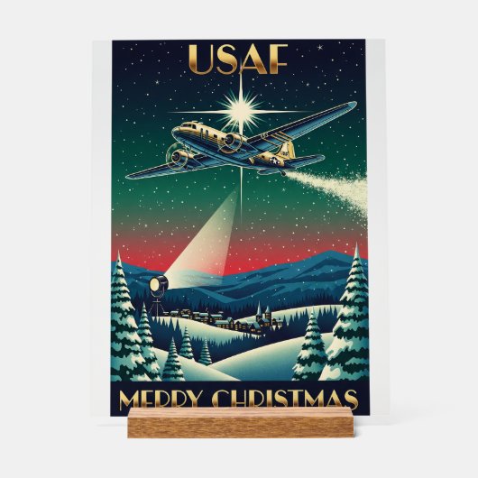USAF Art Deco Christmas Edition Acrylschild (Vorderseite)