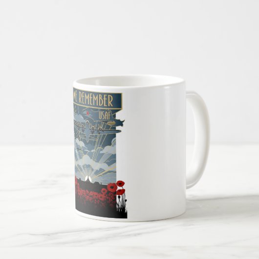 USAF Art Deco Remembrance Day Edition Kaffeetasse (VorderseiteRechts)