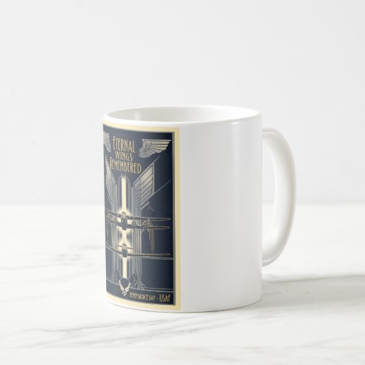 USAF Art Deco Remembrance Day Edition Kaffeetasse (VorderseiteRechts)