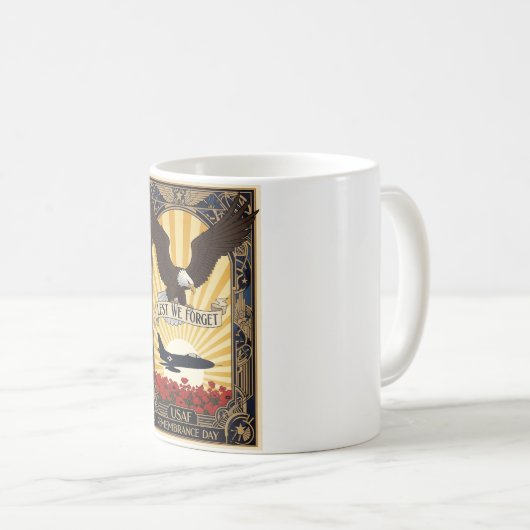 USAF Art Deco Remembrance Day Edition Kaffeetasse (VorderseiteRechts)