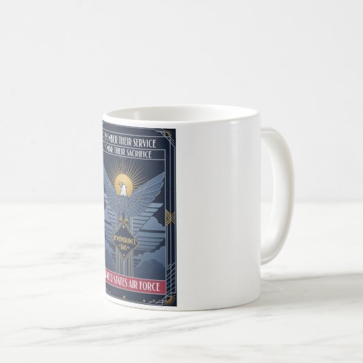 USAF Art Deco Remembrance Day Edition Kaffeetasse (VorderseiteRechts)