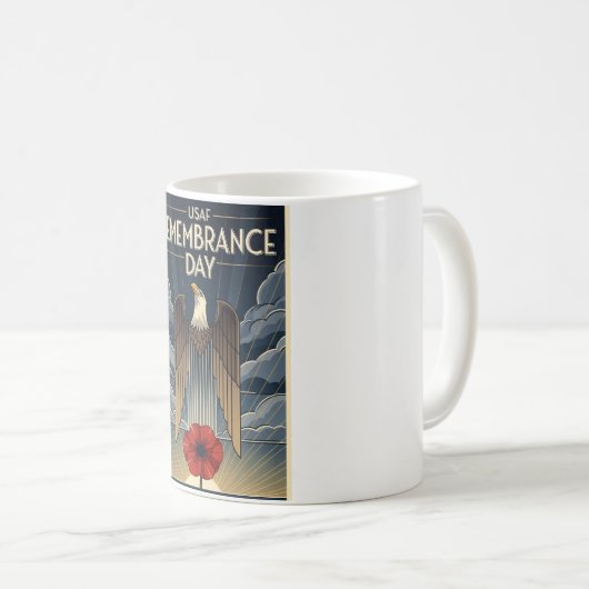 USAF Art Deco Remembrance Day Edition Kaffeetasse (VorderseiteRechts)