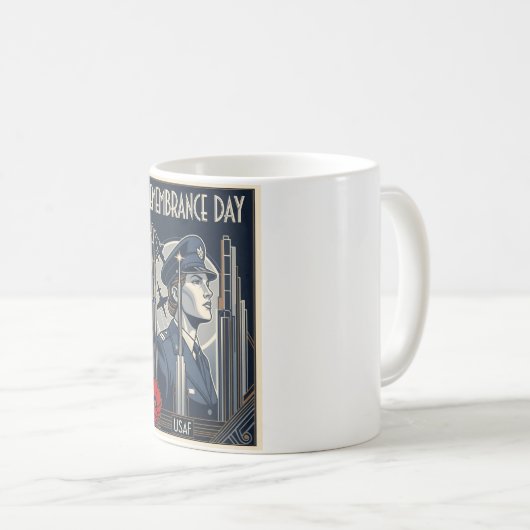 USAF Art Deco Remembrance Day Edition Kaffeetasse (VorderseiteRechts)
