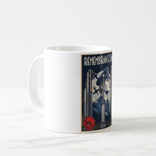 USAF Art Deco Remembrance Day Edition Kaffeetasse (Vorderseite Links)